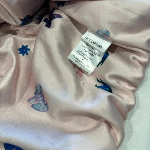 Hannah Banana Girl's Metallic Bomber Jacket w/ Sequin Cat Face - Picture 6 of 7